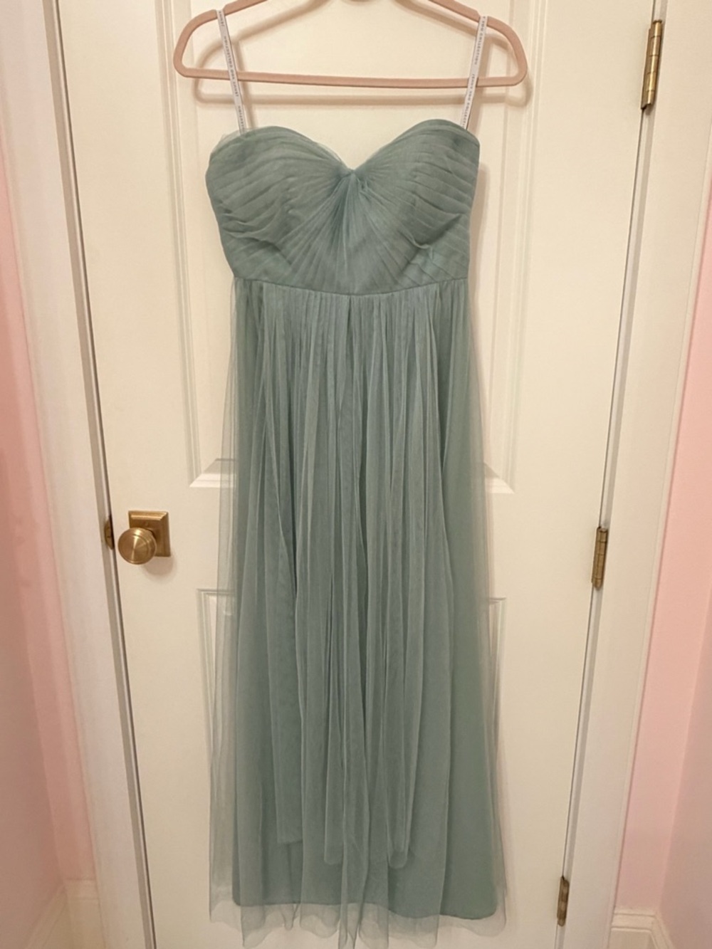 ✨ Jenny Yoo ✨ Sage Green Strapless Tulle Bridesmaid Dress